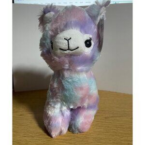 Pastel Tie Dye Plush Alpaca Toy By A&A Global Industries 7 Inch Stuffed Animal